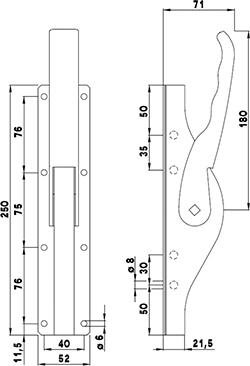 Tortreibriegel DENI Plano 2.0 Produktbild img4 L