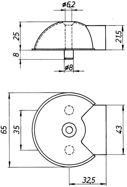 Anschlagpuffer, 3847Mg, Edelstahl DENI Produktbild img2 L