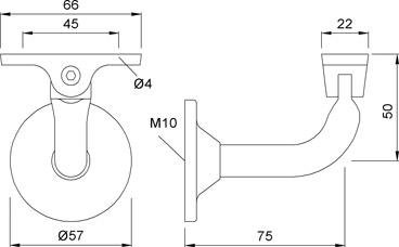 KWS 4513 Handlaufstütze für 75 mm Wandabstand Produktbild img2 L