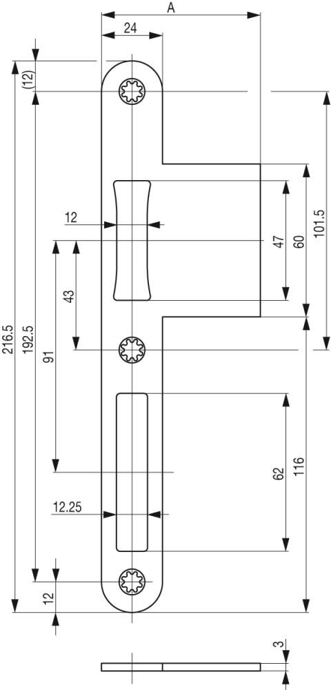 Türrahmen-Lappenschließblech B 9000 Produktbild img2 L
