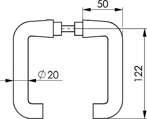 Türdrückerpaar U-Form 475G rd.Form,18mm Führung Leichtmetall silberfarbig Produktbild img2 L