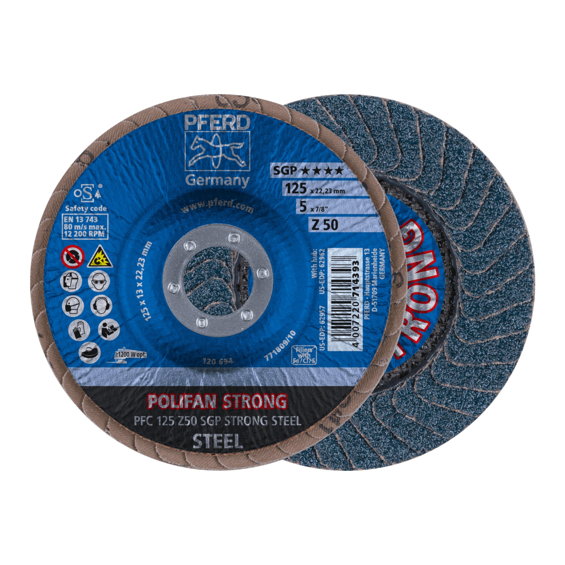 PFERD TOOLS POLIFAN-Fächerscheiben Zirkonkorund Z SGP STRONG STEEL ★★★★ Produktbild img1 L