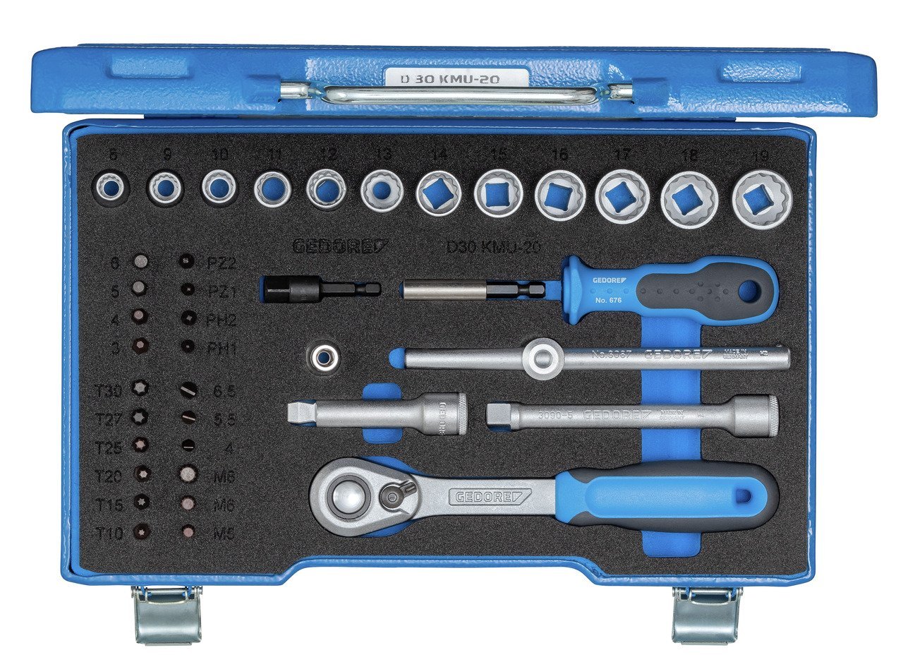 GEDORE D 30 KMU-20 Steckschlüssel-Satz 3/8" 40-teilig IN-IS-PH-PZ-TX-XZN Produktbild img1 L