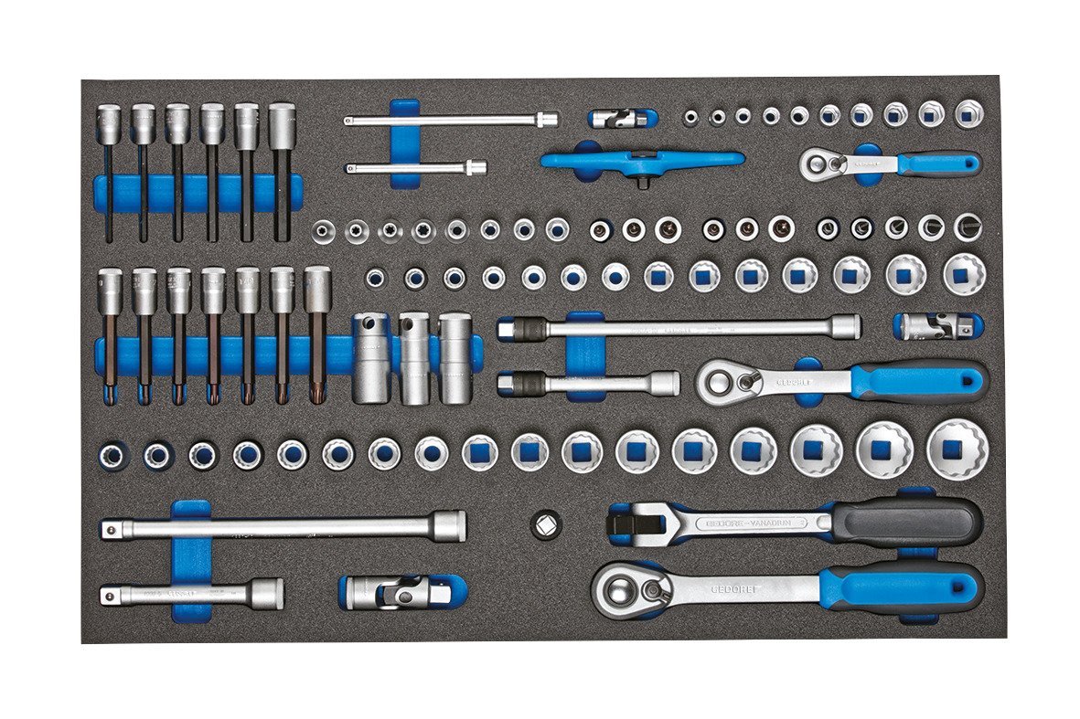GEDORE 2005 CT4-U-20 Steckschlüssel-Satz 1/4"-3/8"-1/2" in Check-Tool-Modul, 91-teilig Produktbild img1 L