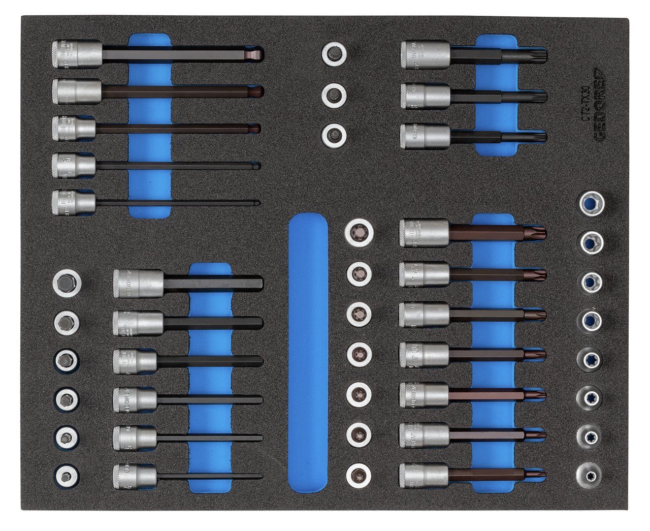 GEDORE 2005 CT2-TX 30 Steckschlüssel-Satz 3/8" in Check-Tool-Modul, 52-teilig Produktbild img1 L