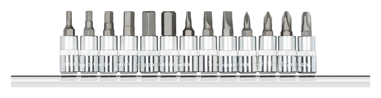 GEDORE R48008013 Schraubendrehereinsätze 1/4 +Leiste 13-teilig Produktbild img1 L