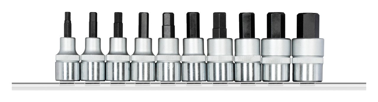 GEDORE R62558010 Schraubendrehereinsätze 1/2 +Leiste 10-teilig Produktbild img1 L