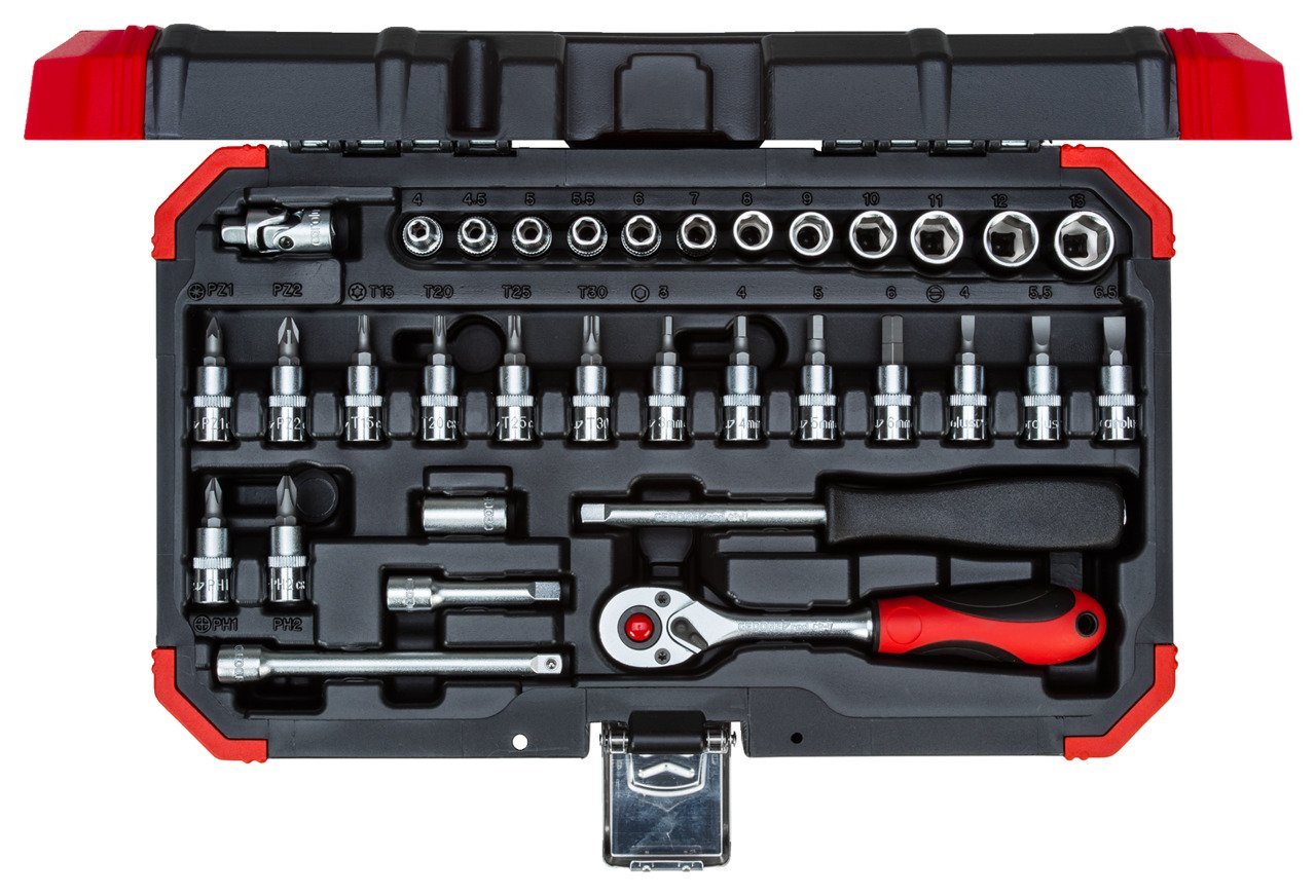 GEDORE R49003033 Steckschlüssel-Satz 1/4" 4-13mm 33-teilig Produktbild img1 L