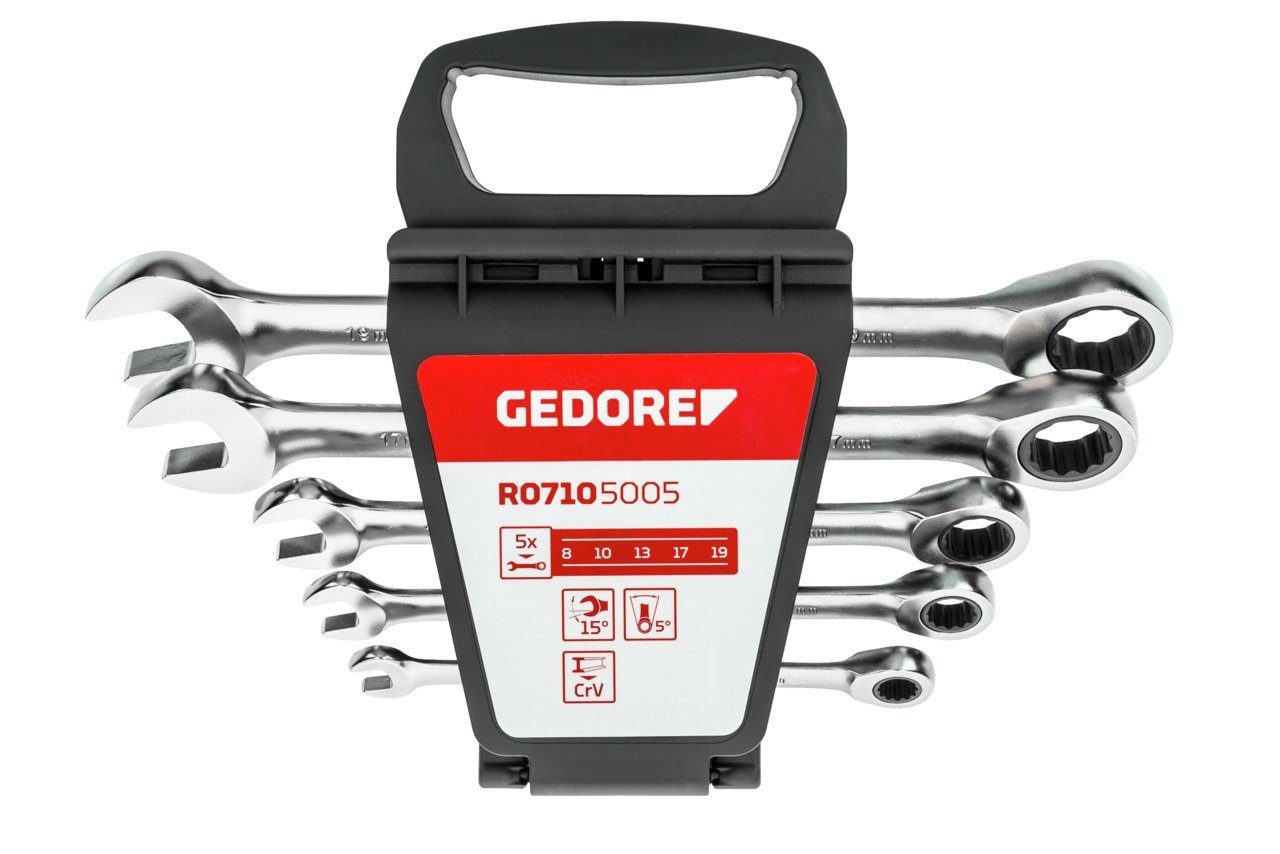 GEDORE R07105005 Ringratschenmaulschlüssel Satz SW8-19 mm 5-teilig Produktbild img1 L