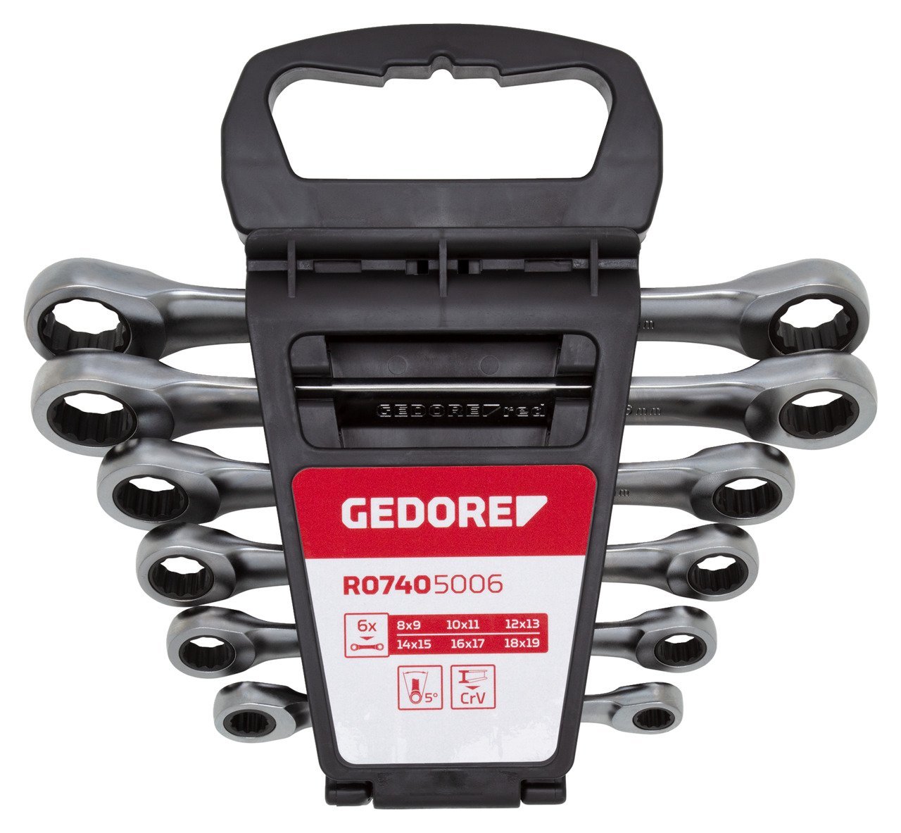 GEDORE R07405006 Doppelringratschenschlüssel-Satz SW8-19 mm 6-teilig Produktbild img1 L