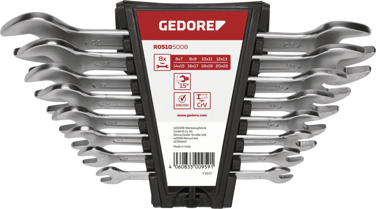 GEDORE R05105008 Doppelmaulschlüssel Satz SW6-22 mm 8-teilig Produktbild img1 L