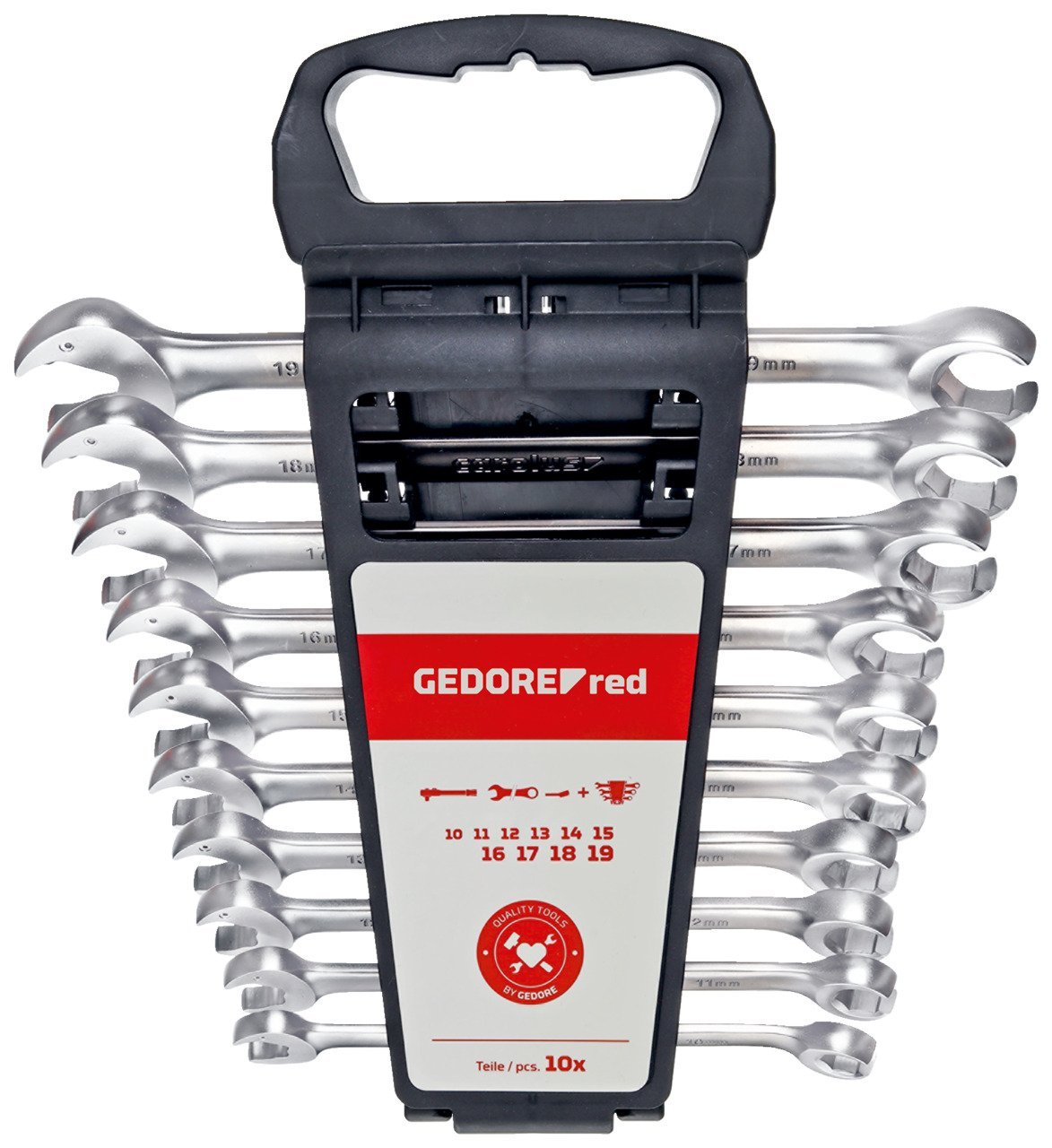 GEDORE R05905010 Ringratschenmaulschlüssel offen 10-19 mm 10-teilig Produktbild img1 L