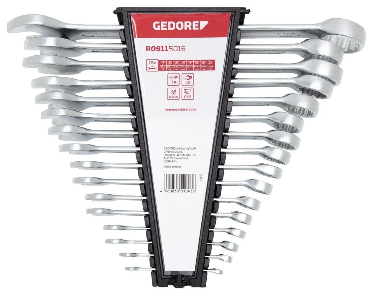 GEDORE R09115016 RingmaulschLänge Satz AF 1/4"-1.1/4" 16-teilig Produktbild img1 L