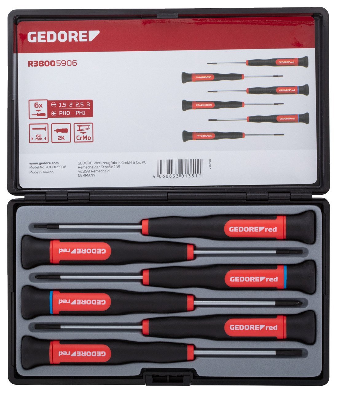 GEDORE R38005906 2K-Elektronikschraubendreher-Satz PH+SL 6-teilig Produktbild img1 L