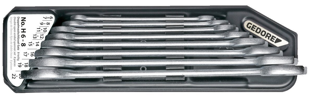 GEDORE H6-8 Doppelmaulschlüssel-Satz im Halter 8-teilig 6-22 mm Produktbild img1 L