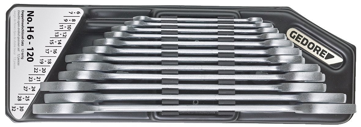 GEDORE H6-120 Doppelmaulschlüssel-Satz im Halter 12-teilig 6-32 mm Produktbild img1 L