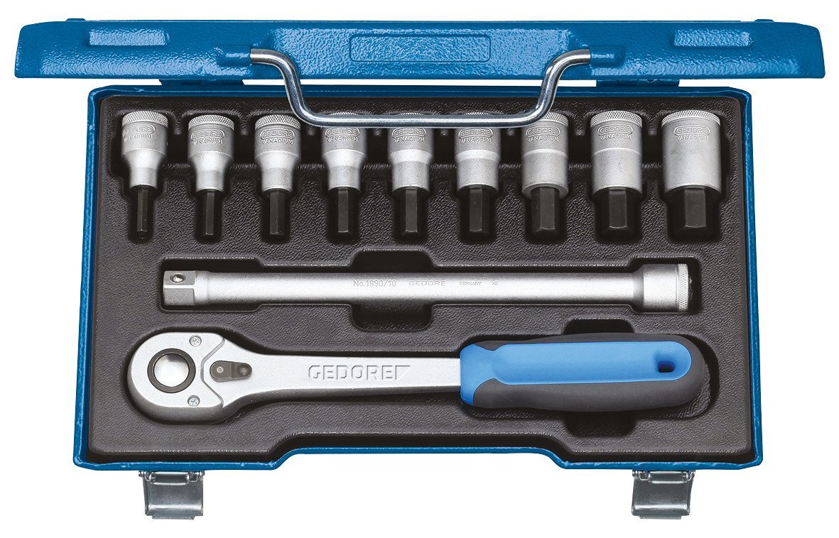 GEDORE IN 19 Q Schraubendreher-Satz 1/2" 11-teilig Innen-6-kant 5-17mm Produktbild img1 L