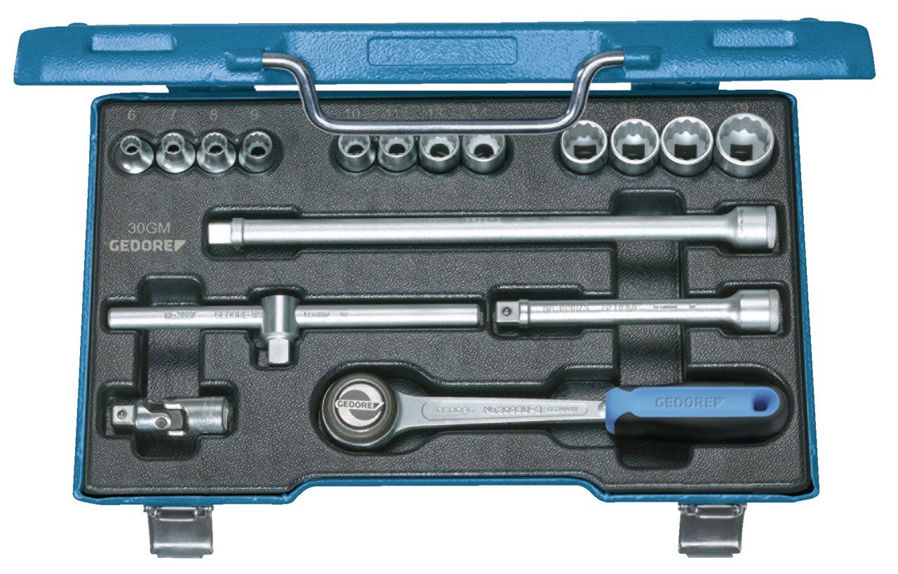 GEDORE D 30 GMU-3 Steckschlüssel-Satz 3/8" 17-teilig UD-Profil 6-19 mm Produktbild img1 L