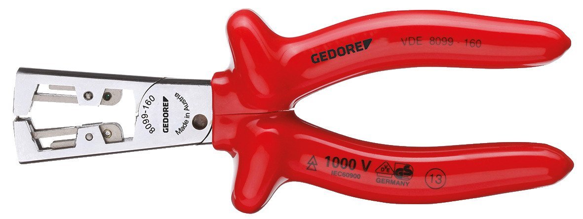 GEDORE VDE 8099-160 VDE-Abisolierzange STRIP-FIX mit Tauchisolierung 160 mm Produktbild img1 L