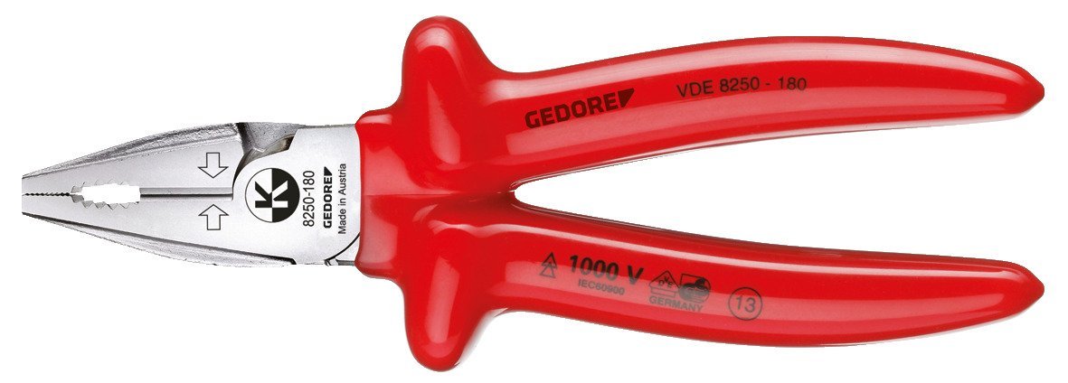 GEDORE VDE 8250 VDE-Kraft-Kombinationszange mit Tauchisolierung Produktbild img1 L