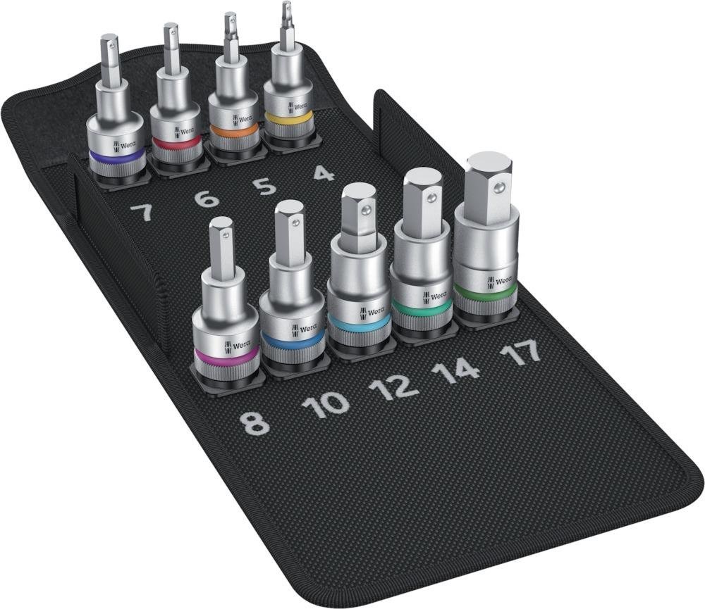 WERA Schraubendrehereins-atz-Garnitur Zyklop 1/2" Haltefunktion 6-kant 9-t-eilig Produktbild img1 L