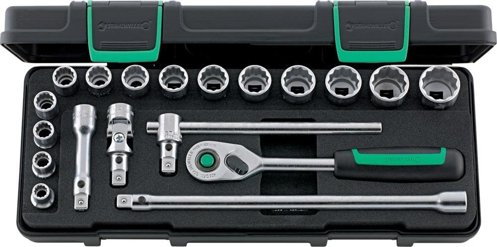 STAHLWILLE Steckschlüsseleinsatz- Garnitur 3/8" 45/14/5I QR19-teilig Produktbild img1 L