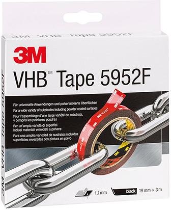 VHB" doppelseitiges Klebeband 5952F schwarz 19 mm x 33 m 3M" Produktbild img1 L