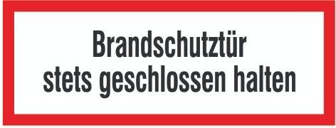SAFETYMARKING Hinweisschild Brandschutztür geschlossen halten Folie 297x105mm Produktbild img1 L