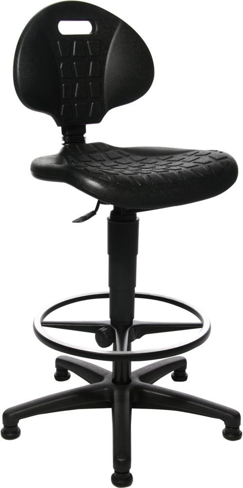 TOPSTAR Arbeitsstuhl TEC 20 PU-Schaum schwarz Sitzhöhe 590-840mm mit Gleiter/Fußring Produktbild img1 L