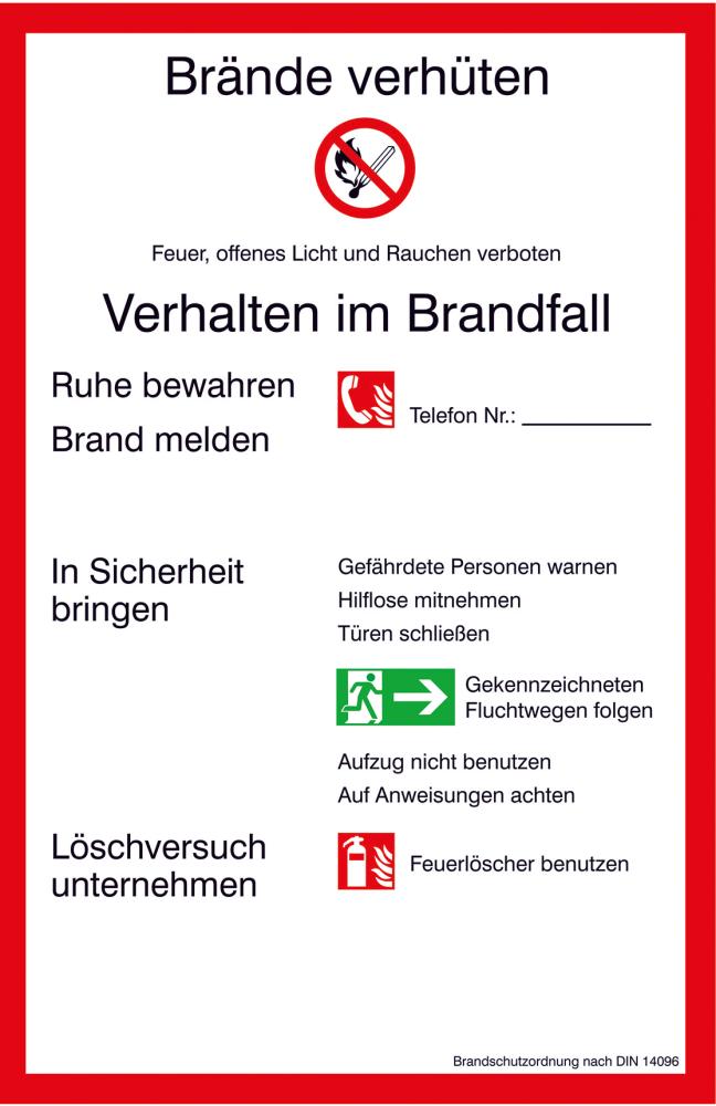 SAFETYMARKING Schild Brandschutzordnung B200xH300mm Kunststoff Produktbild img1 L