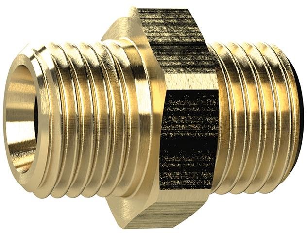 Doppelnippel, Messing AG G1/2" x G1/2", SW 24mm RIEGLER Produktbild img1 L