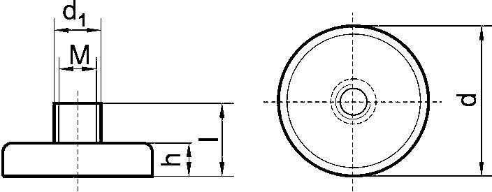 Magnet-Flachgreifer mit Gewindebuchse Produktbild img2 L