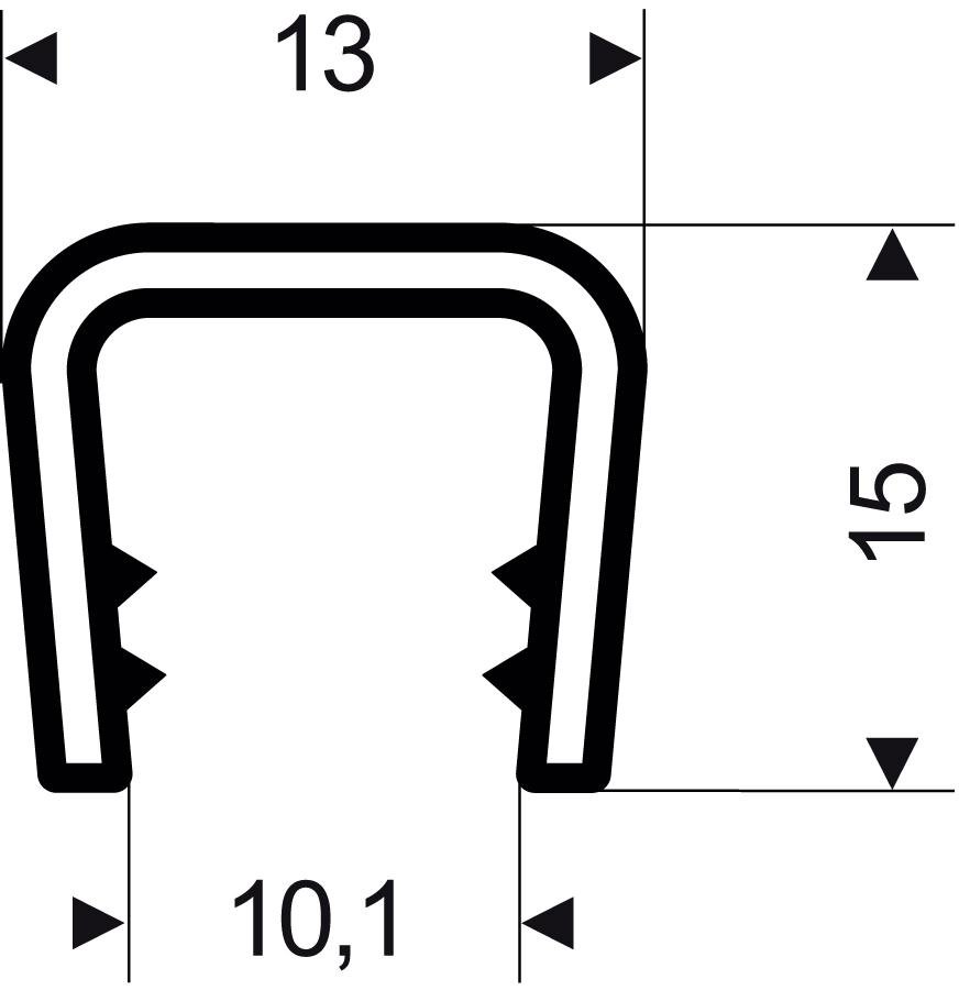 FORTIS Kantenschutz 13x15mm Klemmbereich 6,0-8mm L50m flexibel konisch schwarz Produktbild img1 L