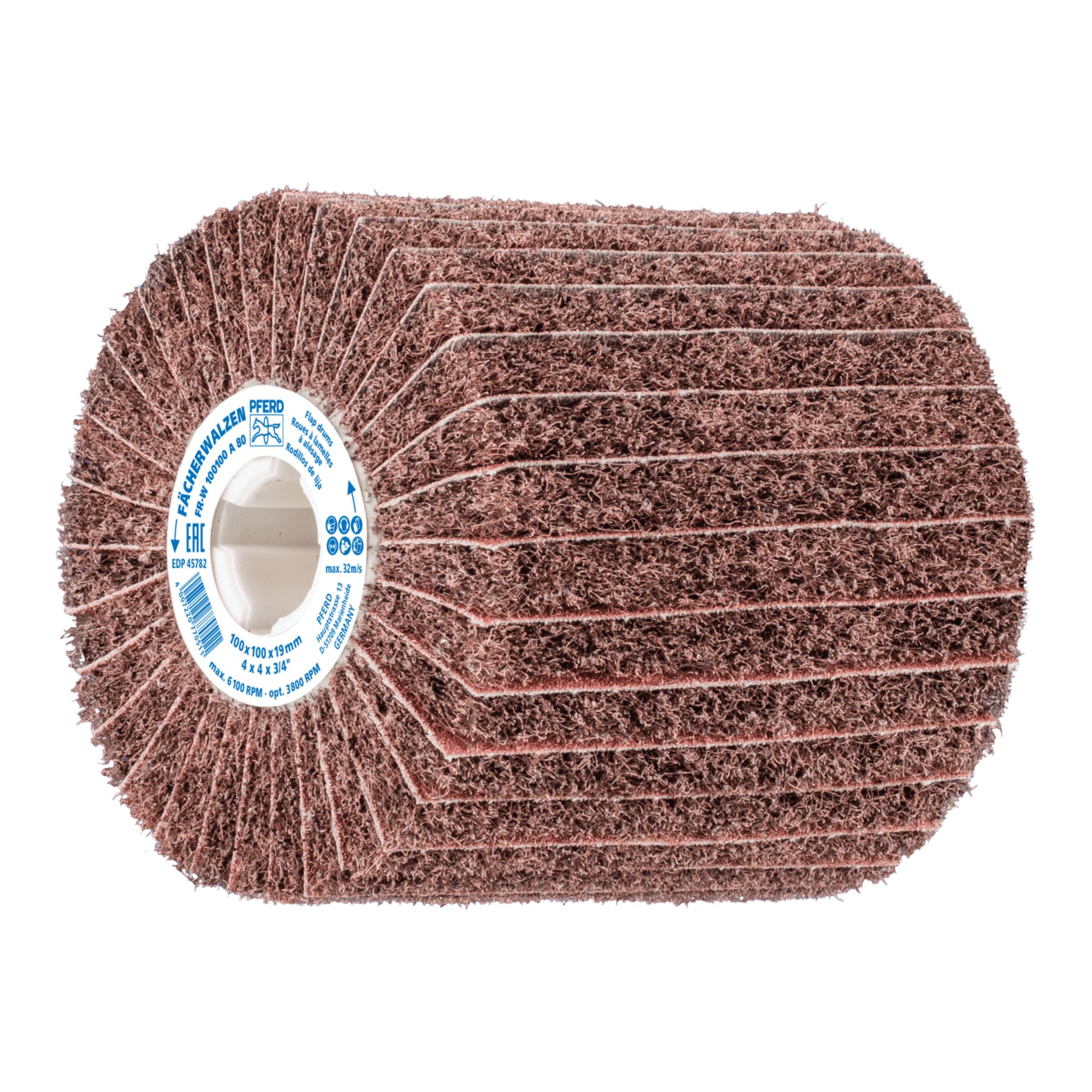 PFERD TOOLS POLINOX Vlies-Schleifwalze PNZ Ø 100x100mm Keilnut 19 mm A80/M für Feinschliff und Finish Produktbild img1 L