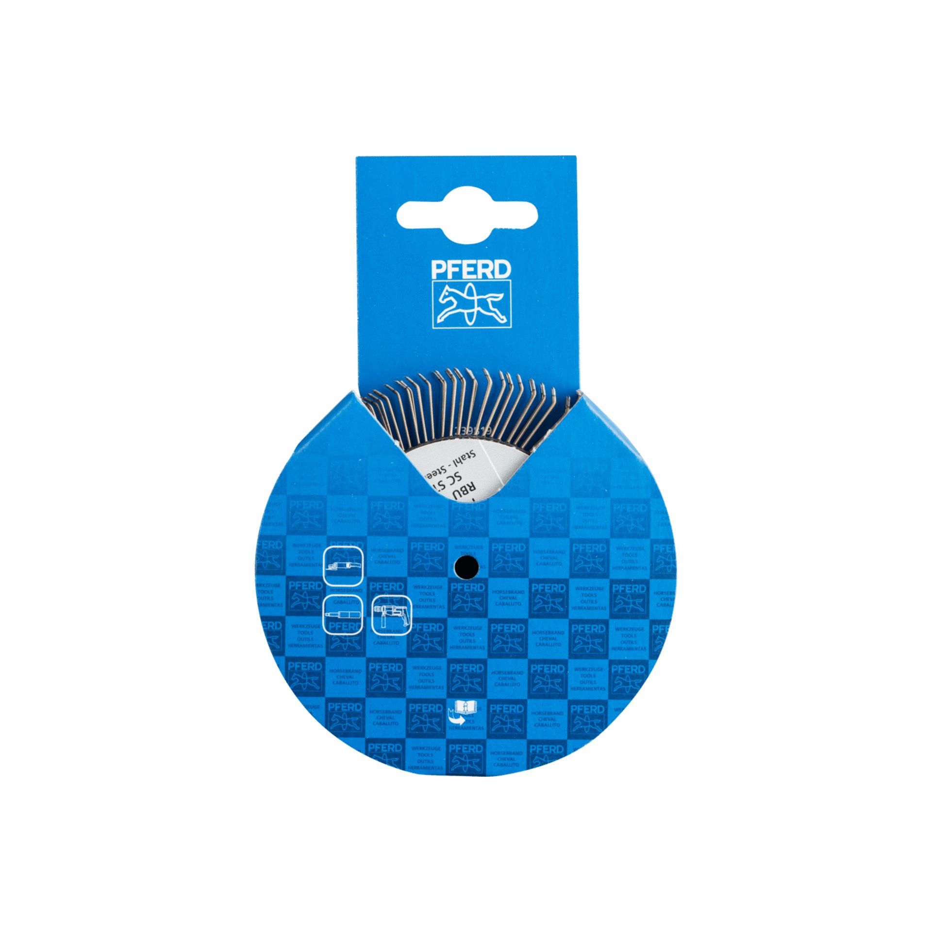 PFERD TOOLS POLISCRATCH Rundbürste ungezopft RBU Ø100x20mm M14 Stahl-Draht-Ø0,60 Winkelschleifer Produktbild img2 L