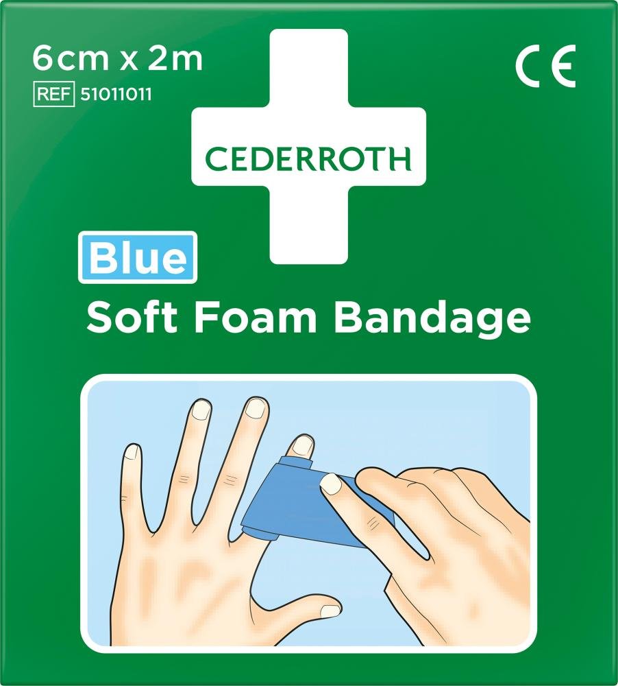 CEDERROTH Schaumbandage blau 6cmx2m 1 Stück Produktbild img1 L