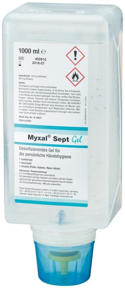 Händedesinfektion Myxal Sept Gel,1000 ml Variofl.GREVEN Produktbild img1 L