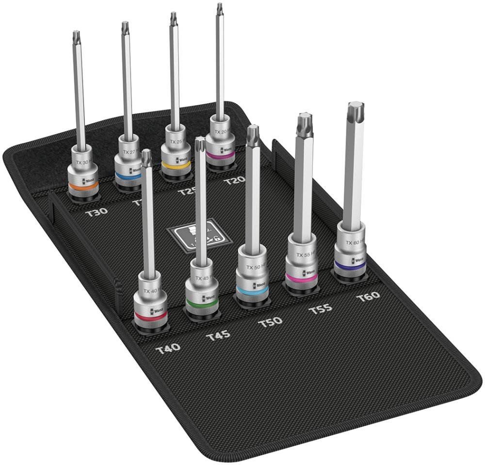 WERA Schraubendrehereins-atz-Garnitur 1/2" Haltef-unktion TX lang 9-teilig Produktbild img1 L