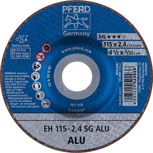 PFERD TOOLS Trennscheibe EH 115x2,4x22,23 mm gekröpft Leistungslinie SG ALU für Alu Produktbild img1 L