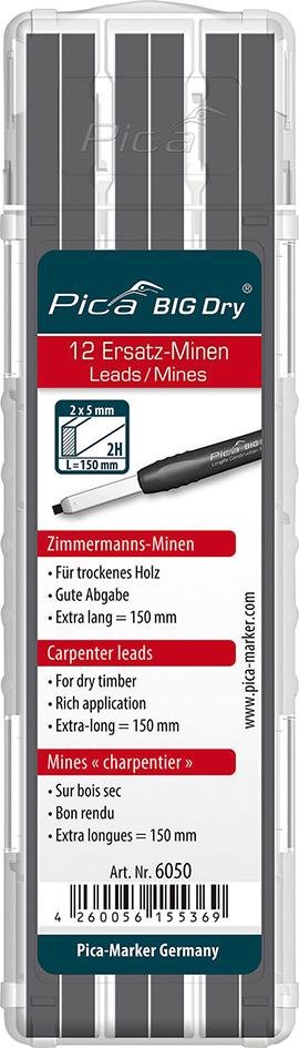 Minen-Set für Zimmermanns-Bleistift BIG Dry Zimmermann Graphit 2H Pica Produktbild img1 L