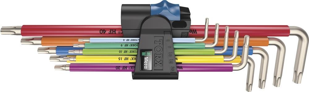 WERA Winkelschraubendreh-ersatz lang farbig rostf-rei Haltefunktion TX T8- T40 9-teilig Produktbild img1 L