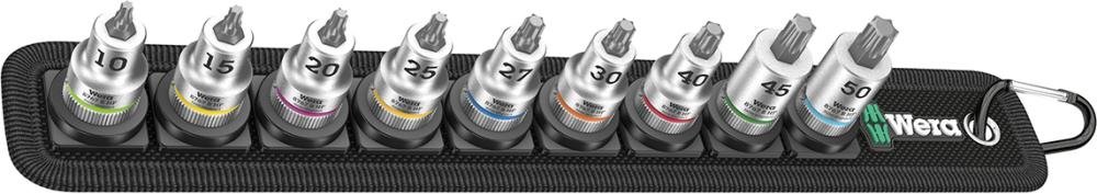WERA Schraubendrehereins-atz-Garnitur 3/8" Haltef-unktion 6-kant 3-10mm 8- teilig auf Textilgurt Produktbild img1 L