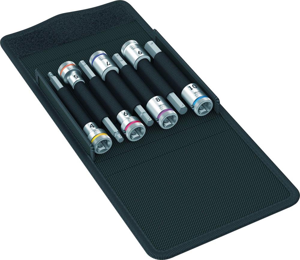 WERA Schraubendrehereins-atz-Garnitur Zyklop 3/8" Haltefunktion 6-kant 4-1-0mm lang 7-teilig Produktbild img1 L