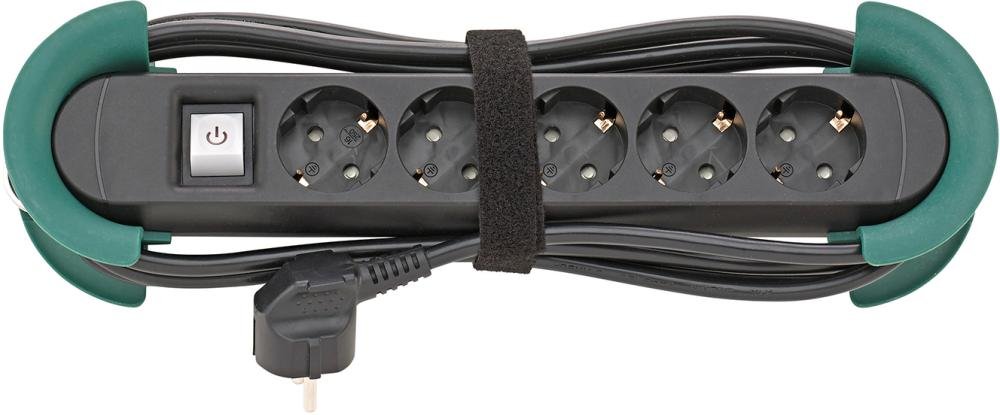 FORTIS Steckdosenleiste 5-fach 3m H05VV-F3G1,5 Aufrollhilfe und Haken Produktbild img1 L