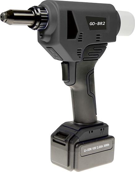 GOEBEL Akku-Blindnietgerät GO-BR2 4-6,4mm 2 Akku 2 Ah 36Watt Laderät Koffer Produktbild img1 L