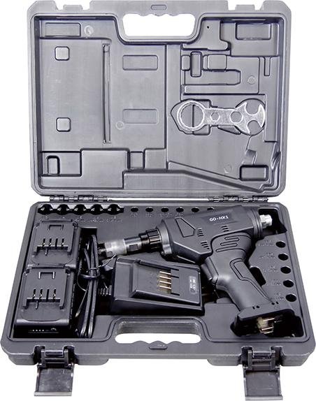 GOEBEL Akku-Sechskant-StanzgerätGO-HX 1 M4-8 2 Akku 2 Ah 36Watt Laderät Koffer Produktbild img3 L