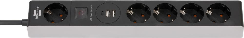 BRENNENSTUHL Steckdosenleiste USB C Power Delivery 5-fach grau/schwarz Produktbild img1 L