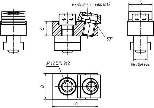 Niederzug-Spannpratze mit Exzenterschraube Produktbild img2 L