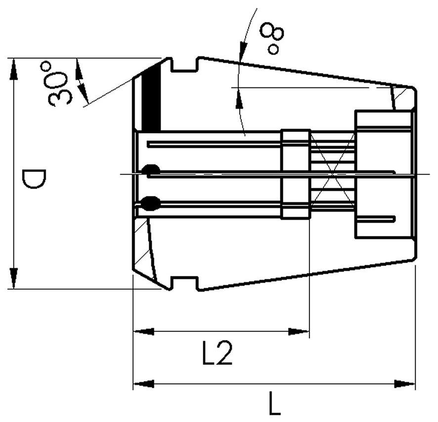 Spannzange abgedichtet mit Vierkant GERC16- 2,8x2,1 FAHRION Produktbild img2 L