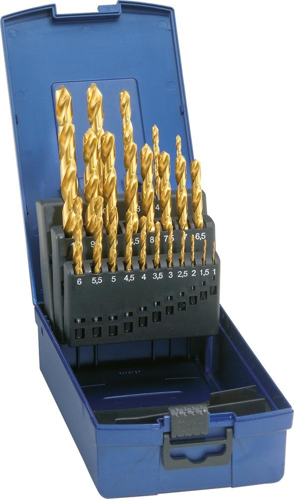 Spiralbohrer-Satz in Kunststoffkassette, HSS, Typ N, DIN 338, TiN-beschichtet, FORUM Produktbild img1 L